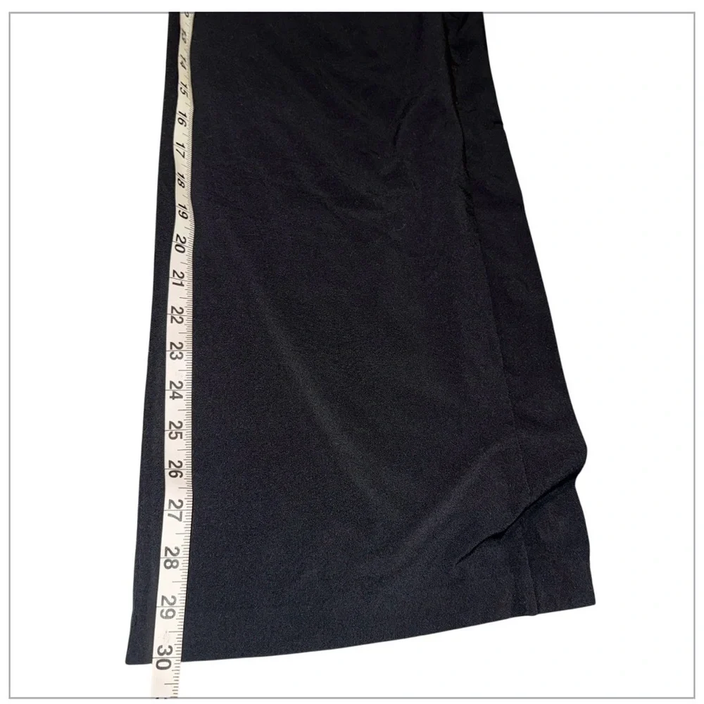 Athleta Gramercy Track Wide Leg Pants Black Size 4 Side Zip Snap Hem Trouser - Picture 4 of 7